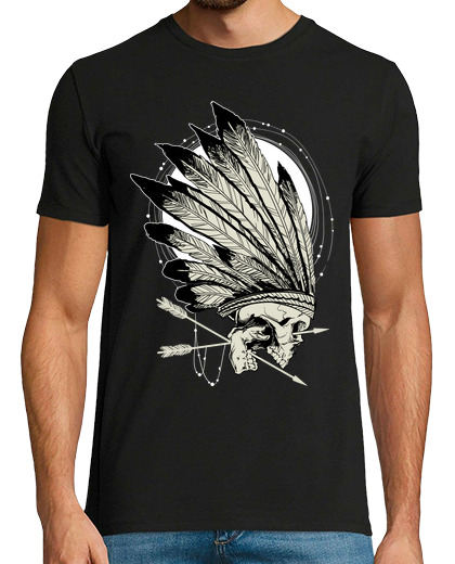 Image of indian skulls skull western wild west feathers