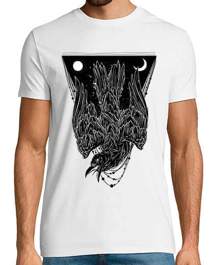 Image of t shirt raven animals birds night retro vintage