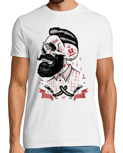 Image of hipster beard skull barber skulls