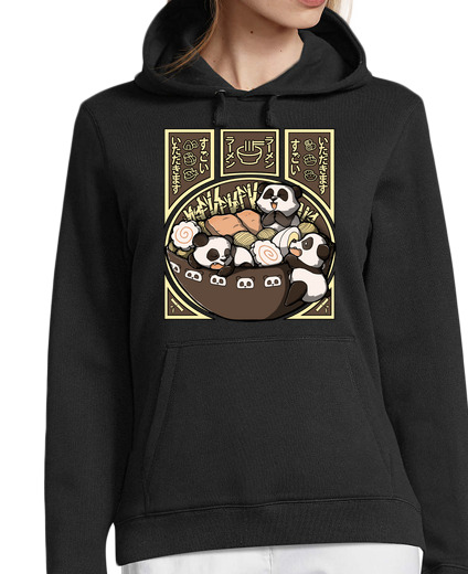 Sweat-shirt À Capuche Pour Femme panda ramen