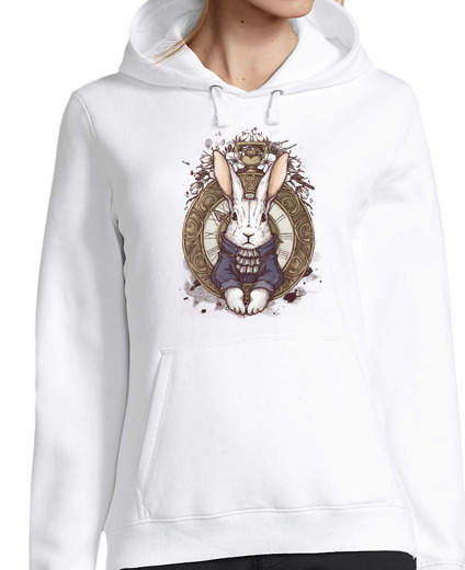 Sweat-shirt À Capuche Pour Femme le lapin blanc