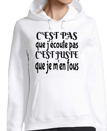 Sweat-shirt À Capuche Pour Femme je m en fous