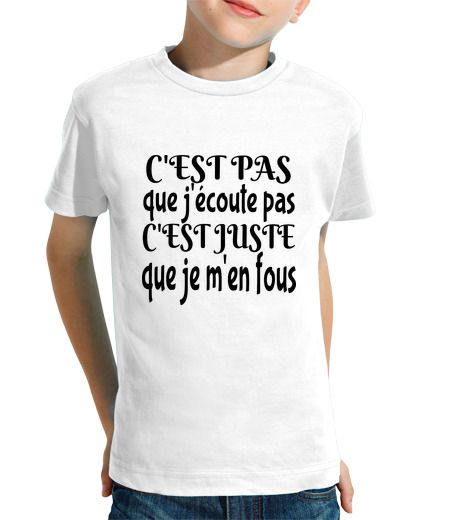 Tee Shirt Pour Enfant Manche Courte je m en fous