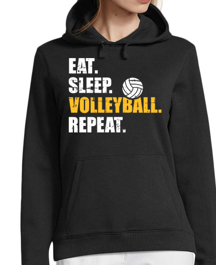 Sweat-shirt À Capuche Pour Femme manger le volleyball de sommeil répéter