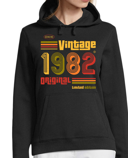 Sudadera Con Capucha Para Mujer Vintage 1982 laTostadora