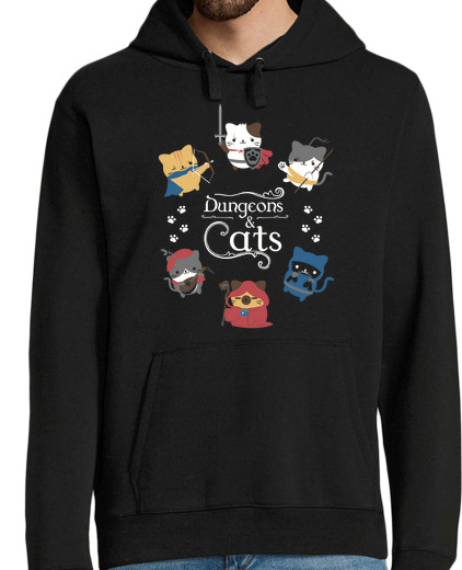 Sweat-shirt À Capuche Pour Homme donjons and chats