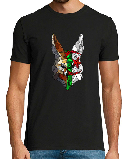 Image of fennec and algerian flag