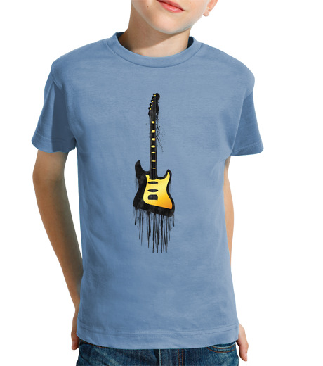 Tee Shirt Pour Enfant Manche Courte la guitare fond