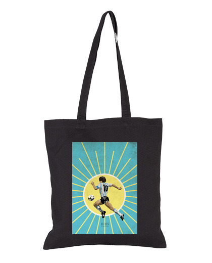 Image of maradona cloth bag, black color