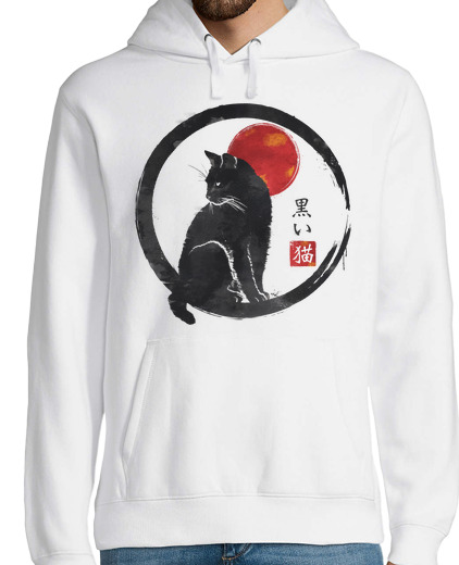 Sweat-shirt À Capuche Pour Homme chat noir