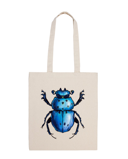 Bolsa escarabajo azul arte fresco del insecto laTostadora