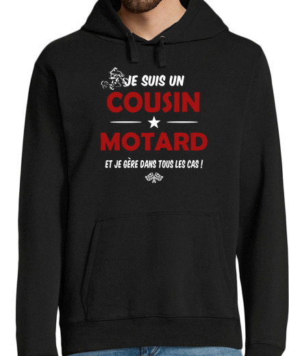 Sweat-shirt À Capuche Pour Homme Cousin et motard cadeau drôle moto