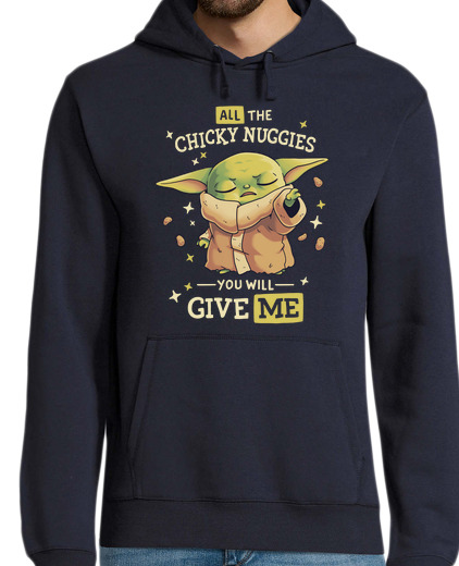 Sweat-shirt À Capuche Pour Homme bébé yoda man dalorian chicky pépites