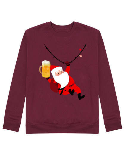 Sweat Unisexe père noël avec bière