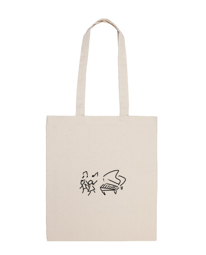 Image of piano kids, tote bag
