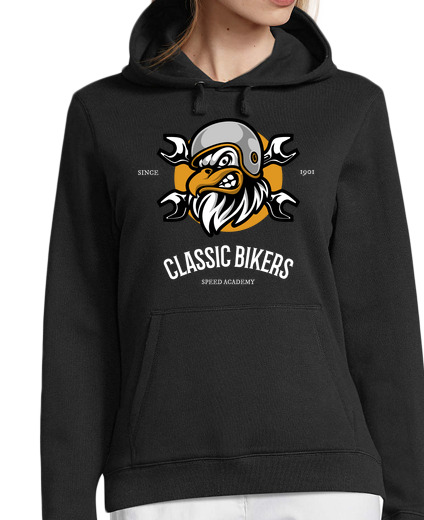 Sweat-shirt À Capuche Pour Femme motards clessiques