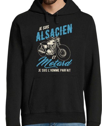 Sweat-shirt À Capuche Pour Homme citation alsacien et motard