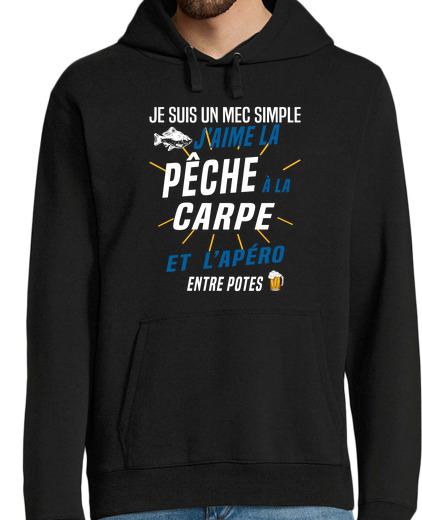 Sweat-shirt À Capuche Pour Homme la pêche à la carpe et l apéro cadeau c