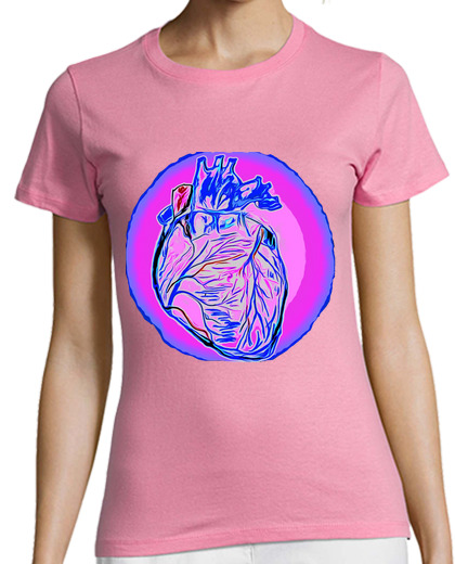 Image of blue pink heart 2 short manga girl pink