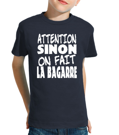 T-shirt bambino manica corta stai attento altrimenti litighiamo