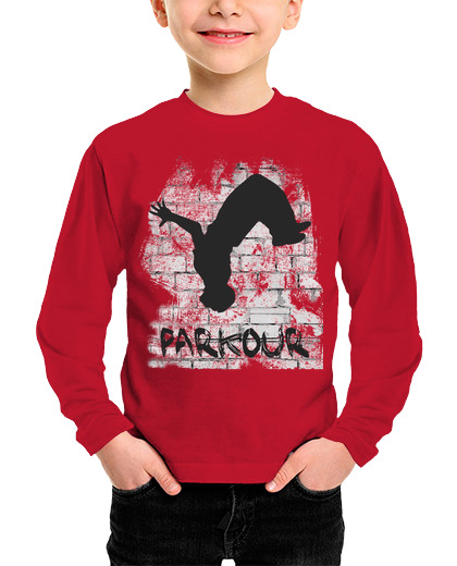 Image of boy long manga red parkour