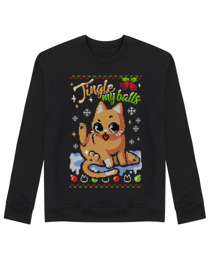 Sweat Unisexe noel chat ugly jersei - balles de jingle