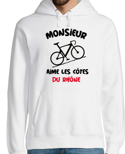 Sweat-shirt À Capuche Pour Homme Monsieur aime côtes Rhône vélo humour