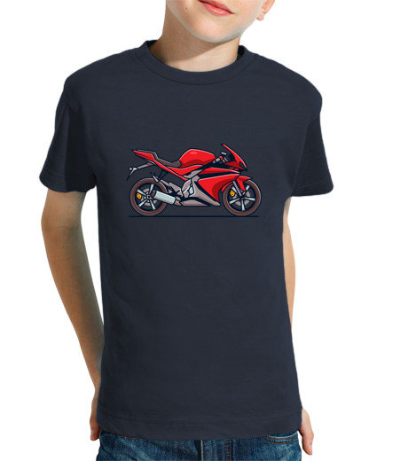 T-shirt bambino manica corta moto da corsa