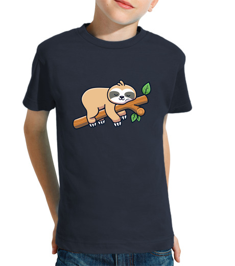 T-shirt bambino manica corta bradipo su un ramo