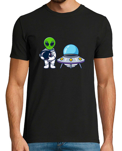 Image of alien and his flying saucer