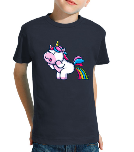 T-shirt bambino manica corta unicorno e arcobaleno