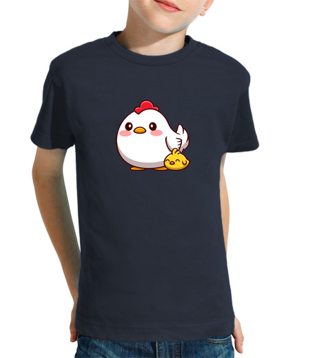 T-shirt bambino manica corta gallina e pulcino