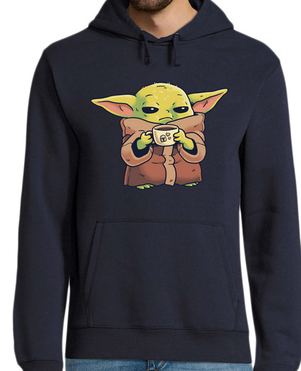 Sweat-shirt À Capuche Pour Homme coffee matin dalorien bébé yoda man