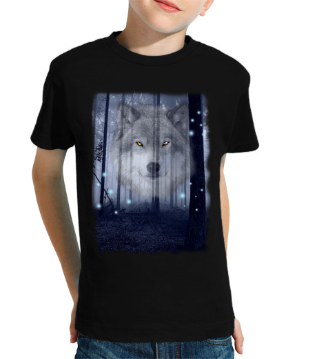 Tee Shirt Pour Enfant Manche Courte Le loup feroce