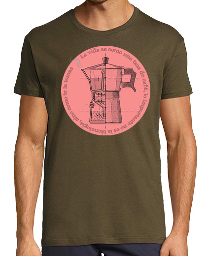 Image of coffee pot coral background. men, short manga , army, extra quality