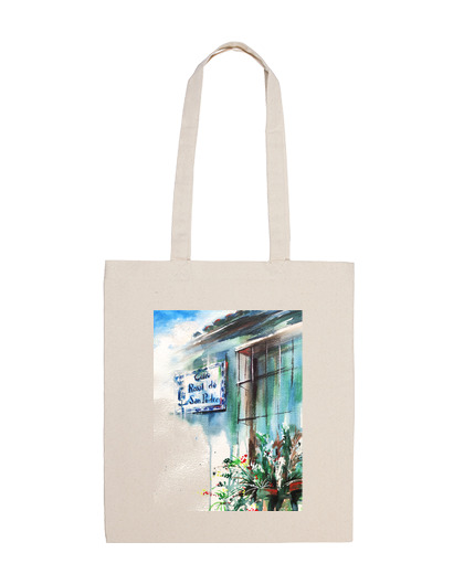 Image of rosal de san pedro street, white bag