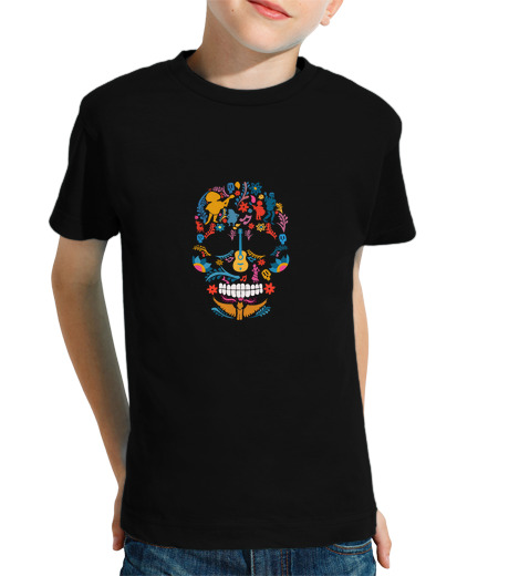 Tee Shirt Pour Enfant Manche Courte dia de los muertos