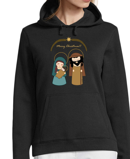 Sweat-shirt À Capuche Pour Femme crèche de noël