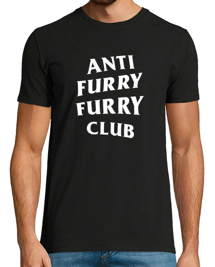 Image of furry anti furry furry club - short manga t shirt - t shirt , black