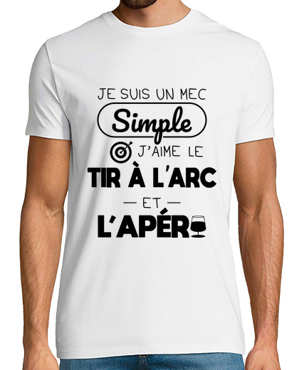 Image of simple guy likes archery and aperitif