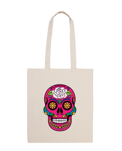 Bolsa De Tela Bolsa Calavera Mexicana Magenta laTostadora