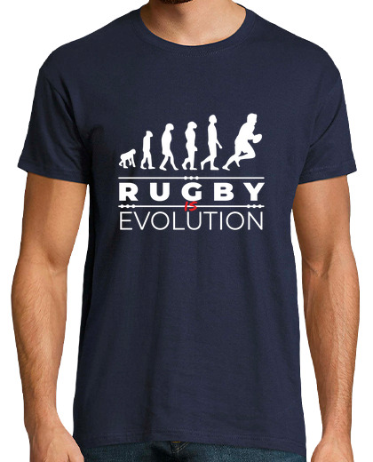 Image of rugby is evolution - humor message