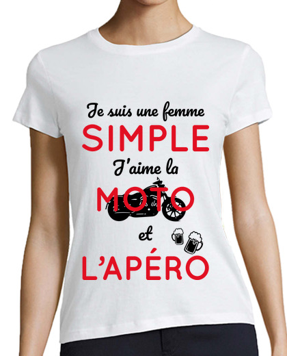 Image of simple woman loves motorbike and aperit