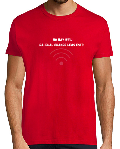 T-shirt uomo manica corta niente wifi bianco