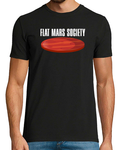 Camiseta Hombre Manga Corta Flat Mars Society Rocket Launch Parody laTostadora