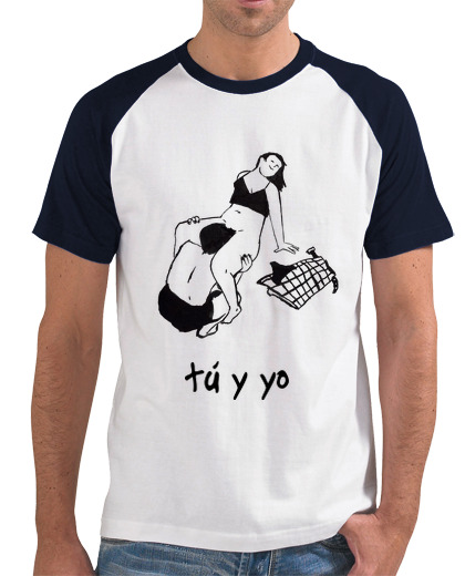 Camiseta Hombre Estilo Béisbol Cunilingus tú y yo laTostadora