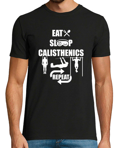 Image of Fitness Workout Gym Gymnastics Push Ups Eat Sleep Calisthenics Repeat Gift