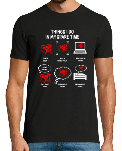 Image of funny drums shirt things i do in my spare time musician heavy metal player gift for women men