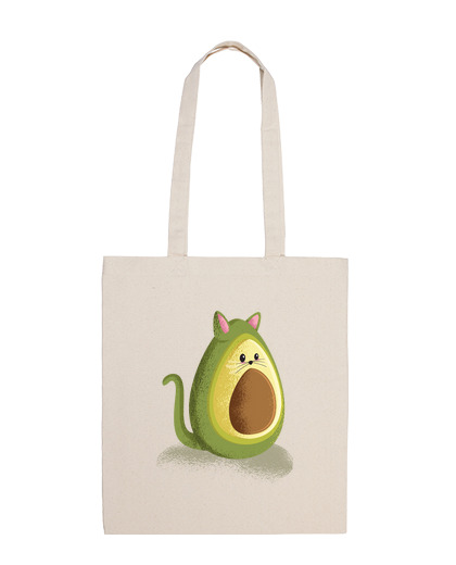 Image of avocado cat tote bag