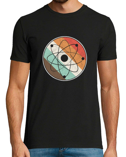 Camiseta Hombre Manga Corta partículas de protones ciencia física frikis nerds regalo átomo vintage laTostadora